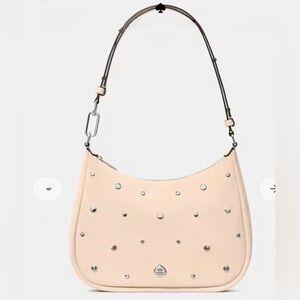 Kayla Suede Studs Large Shoulder Bag Milk Glass NWT originally $469
